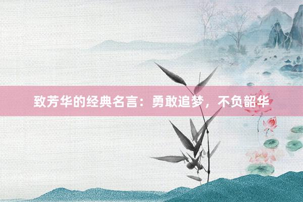 致芳华的经典名言：勇敢追梦，不负韶华